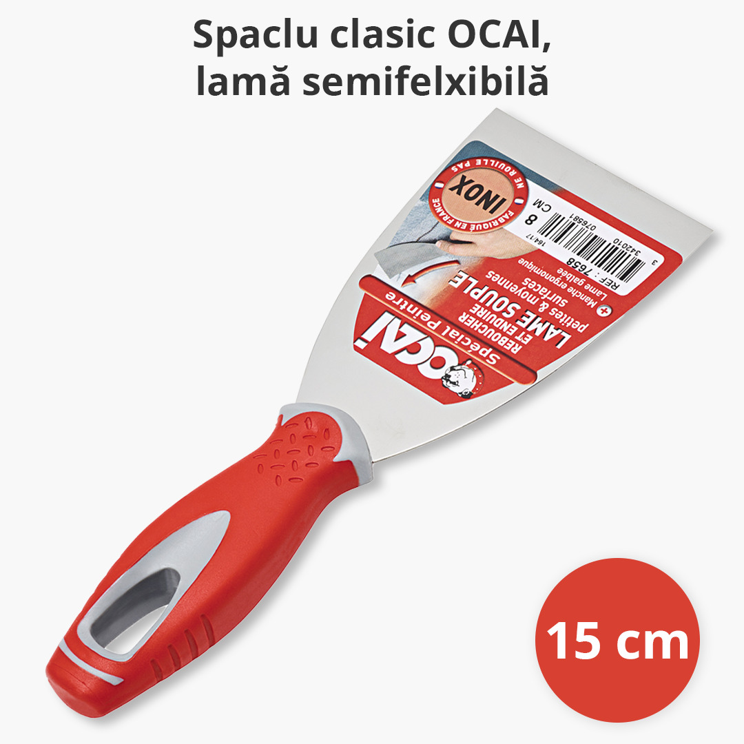 Spaclu clasic, lama inox semiflexibila 15 cm OCAI