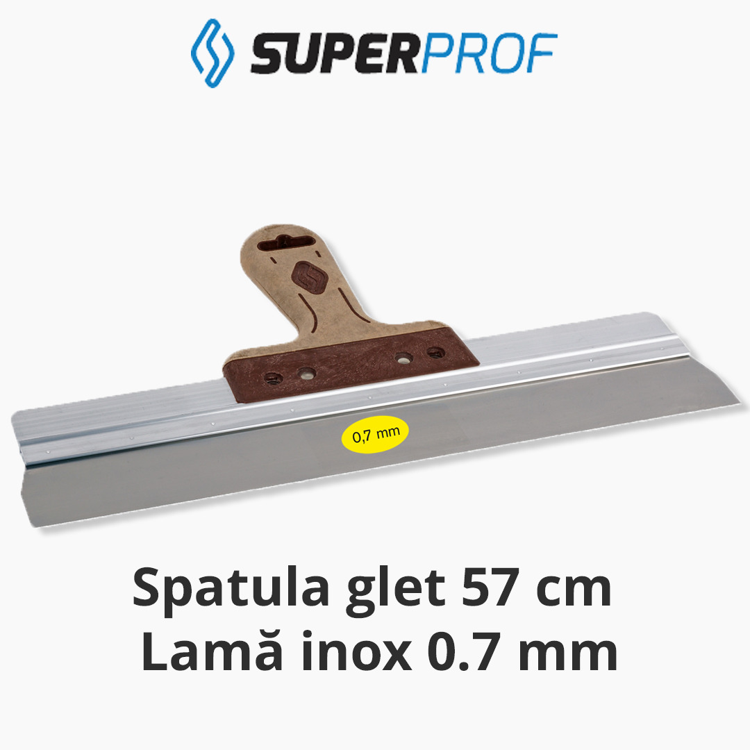 Spatula profesionala glet 57 cm lama inox 0.7 mm Super Prof PURE